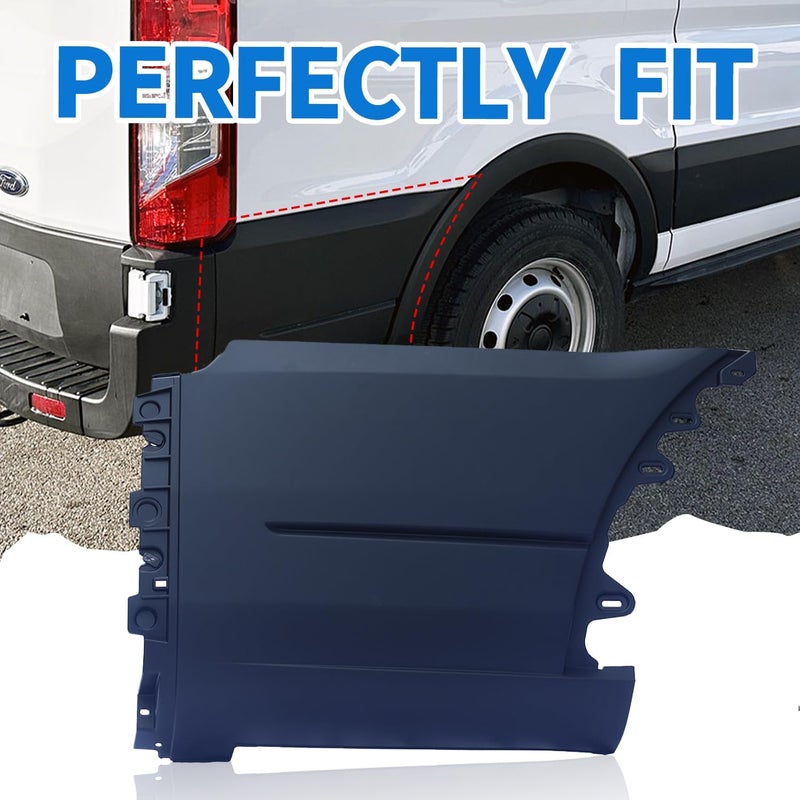 Spwrney Rear Lower Quarter Panel Trim Molding Cover Compatible with Transit 150 250 350 2015 2016 2017 2018 2019 Bumper Cover Extension Accessories, Right Passenger Side, 1PC - Image 5